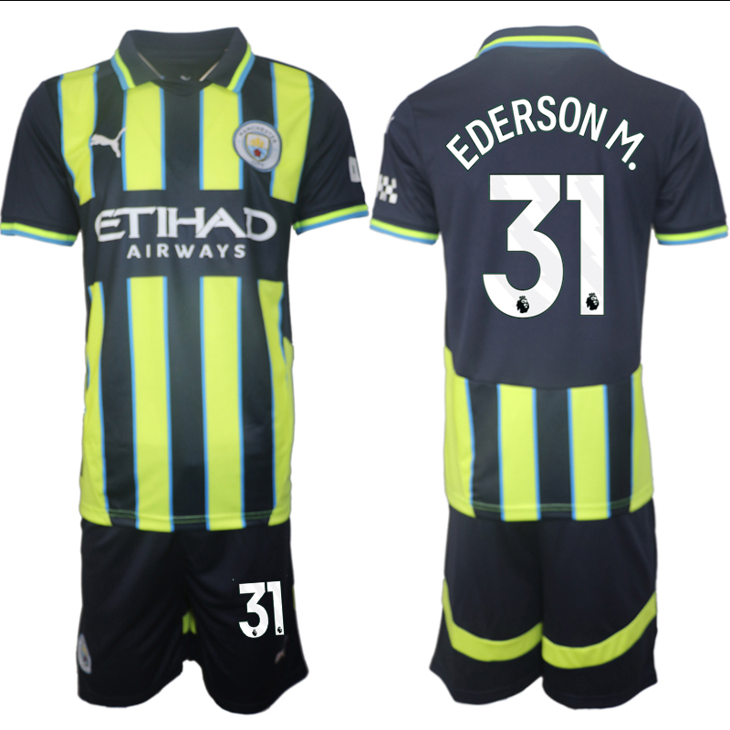 Men 2024-2025 Club Manchester City away black green #31 Soccer Jersey->manchester city jersey->Soccer Club Jersey